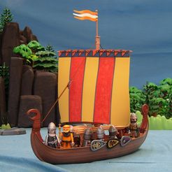 playmobil-custom-viking-ship-3b.jpg Fichier OBJ playmobil viking snake ship masque à mâcher・Objet imprimable en 3D à télécharger