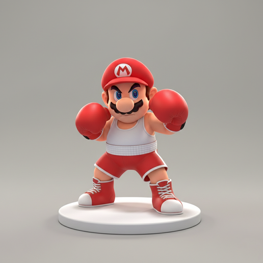 Boxing Mario - 3D Printable Collectible Sculpture