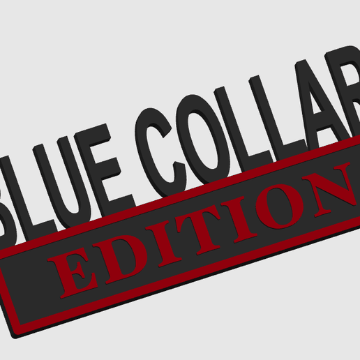 Blue Collar Edition Car Badge - 3D model önizlemesi