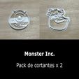 Monster-Inc.jpg Pack x 2 Monster Inc cutters (Sullivan and Mike Wazowski)