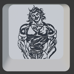 Yojiro.png Archivo STL Anime Baki Yojiro Keycap MX cereza・Objeto para impresora 3D para descargar