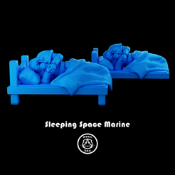 cover-sleeping_space_marine_1.png Free STL file Sleeping Space Marine (Warhammer)・3D printer design to download