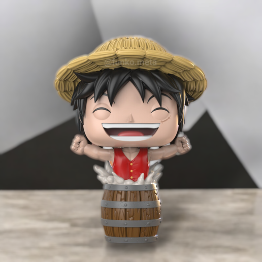Luffy barrel one piece Funko Pop 3D model