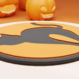 0003.png Posavasos de Halloween Gato Negro - STL, STEP, FBX | Archivo digital | 90mm Drinkware & Spooky Decor | Archivos de impresión 3D