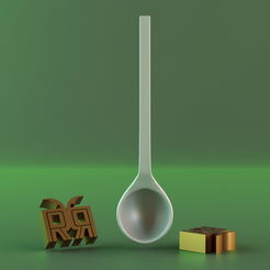 render_2.png STL file Coffee ladle and nuts・3D printable design to download