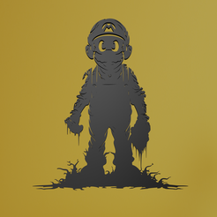Creepy-Mario-2.png Файл STL Настенное искусство "Жуткий Марио・3D-печатная модель для загрузки