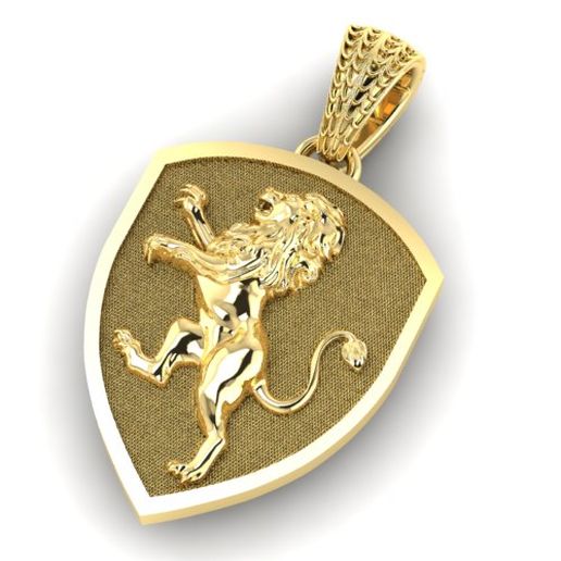 pendant shield with heraldic lion 3D model