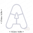 letter_a~6.5in-cm-inch-top.png Letter A Cookie Cutter 6.5in / 16.5cm