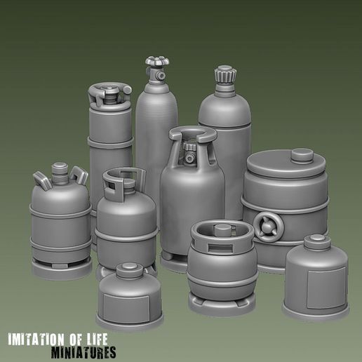 MINIATURES Archivo 3D Bidones y bombonas de gas・Plan imprimible en 3D para descargar, imitationoflife