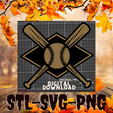 Digital-download.png Baseball wall decor / Cake topper / bat and ball / NBL decor/ Baseball gift