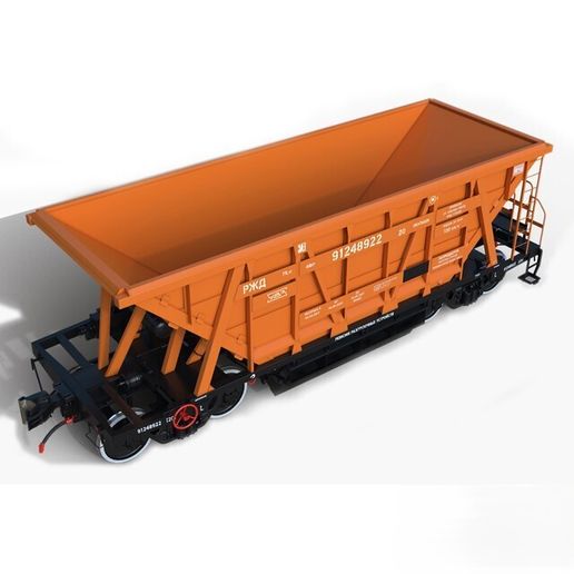 Hopper Freight Railcar – Industrial 3D Model 3D model preview