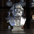 202Karl-Marx_frame08_4silver.png 卡尔-马克思 - 半身雕像 3D 打印模型 STL 文件，可打印半身雕像