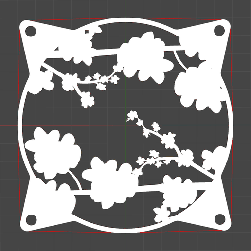 120mm fan cover - Cherry blossom - Sakura 3v3 3D model