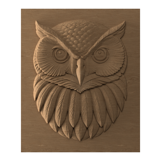 Owl Head – Relief STL for CNC Wood Carving & 3D Printing