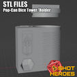CULTS-PRINT-FILE-01.png STL File - 6x Pop Can Dice Tower / Holder w/ Lid - by 1ShotHeroes Minis