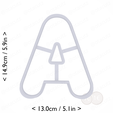 letter_a~5.5in-cm-inch-top.png Letter A Cookie Cutter 5.5in / 14cm