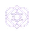 celtic knot hearts stars.stl Love knot, symbol for Jewish wedding, Star of David, merkabah, light, spirit, body inside of celtic knot of hearts
