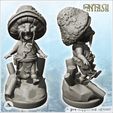 2.jpg Creature with mushroom hat and oriental outfit (5) - Medieval Fantasy Magic Feudal Old Archaic Saga 28mm 15mm