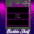 Barbie-shelf-wider1.png Barbe  logo shelf Wider -smaller logo / Doll house furniture / Miniature shelf / Barbie shelf / Mini toy display / toy display stand
