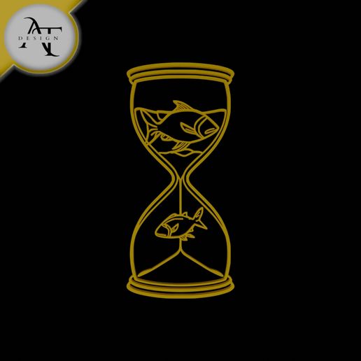 Hourglass - Line Art - 2D Wall Art Decor 3D model
