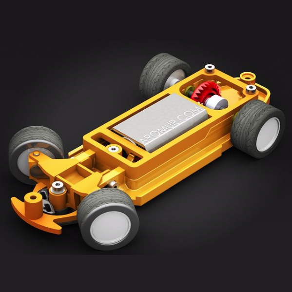 chassis-slot.png Fichier STL Chassis Slot Racing avec direction・Design pour imprimante 3D à télécharger, support-Aromur