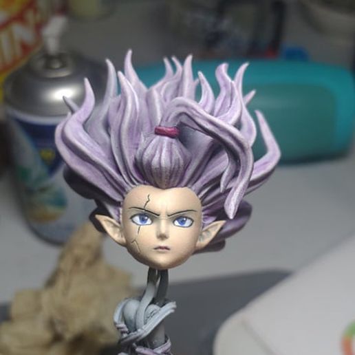 Fairy Tail - Mirajane Head Sculpt - Dynamic Hair - Easy Paint 3D model