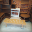 Hans-Wegner-Slatted-Bench-MIniature-Furniture.png Miniature Hans Wegner-Inspired Slatted Bench, Miniature Bench, Mini Low Table
