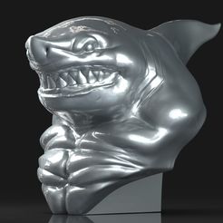 Shark (1).jpg Fichier STL Portrait de requin・Design à télécharger et à imprimer en 3D