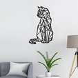 Cat.png Cat Wall Decor - Animal Wall Decor - Wall Art Decoration - Cat Wall Art - Nursery Wall Decor - Geometric Figure Decor