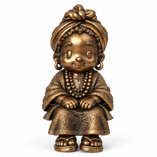 Mini Preta Velha Sentada 5 cm | Sitting Chibi – STL