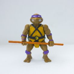 1.jpg Fichier STL TMNT Donatello 1988 Articulated Print-in-Place・Modèle à télécharger et à imprimer en 3D