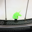 bike-unicorn-green.png STL file Unicorn Car Truck Bike Bicycle Van Tire Tyre Wheel Valve Stem Caps Cover・3D printable model to download