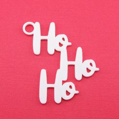 HoHoHoGiftTagWithJumpringPhoto.jpg Fichier STL Ho Ho Ho - Étiquette cadeau de Noël・Objet imprimable en 3D à télécharger