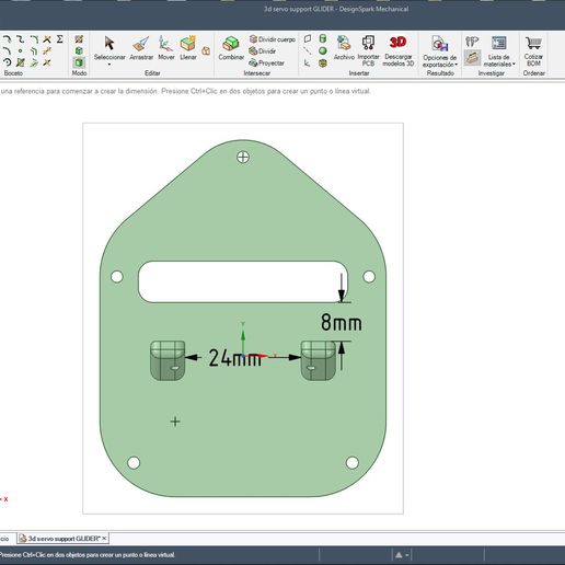Eclipson Model "S" servo holder for EMAX or similar size 3D model