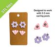 etsy-view3.jpg Mini Polymer Clay Cutters, six shapes 0.6" (15mm) perfect for studs, donut, flower, shell, Set #3