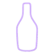 wine bottle 5in.stl Wine or Champagne Bottle Cookie Cutter - 5 sizes! Sharp/Clean cutting edge