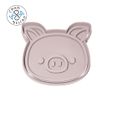 Animal_03_8cm03.jpg Pig - Animal Kawaii Heads (no 3) - Cookie Cutter - Fondant - Polymer Clay