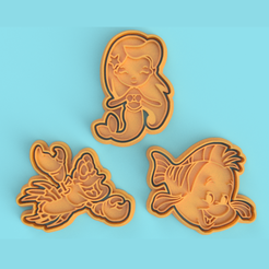Diseño-sin-título-56.png Archivo STL cortadores de galletas de la sirenita / little mermaid cookie cutters・Plan de impresora 3D para descargar