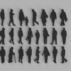 4.jpg STL file SILHOUETTES OF PEOPLE SCALE 1.100 AND 1.50 - ARCHITECTURAL MODELS / PART 2・Template to download and 3D print