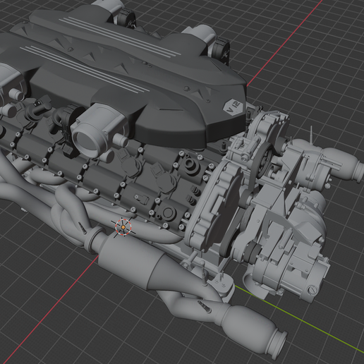 Aston Martin 6.0 V12 Engine STL 3D Print Model
