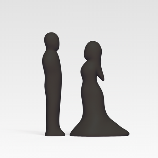 Cod1843-Bride-and-Groom-Statue-1.png Fichier 3D Statue de mariée et de marié・Design pour imprimante 3D à télécharger, Usagipan3DStudios