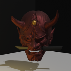 1.png STL file ONI HANNYA MASK・Design to download and 3D print