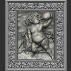 BahusShop.jpg Free STL file Bacchus baby peeing and drinking cnc art router frame・3D printer model to download, CNC_file_and_3D_Printing