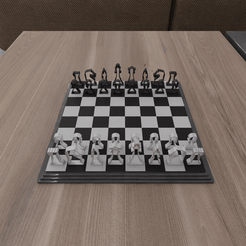 untitled-min.png Chess Set Modern, 3D STL File for Chess Pieces, Chess Model, Digital Download, 3D Printer Chess Model, Game, Home Decor, 3d Printer Chess
