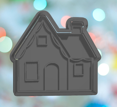 Christmas Village House Cookie Cutter 3D model