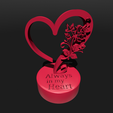 Shapr-Image-2024-01-03-174449.png Always in my Heart Plaque, decor stand, heart rose and butterfly, engagement gift, proposal, wedding, Valentine's Day gift, anniversary gift,  Love Heart Statue