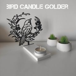 1.jpg Tealight candle holder . bird