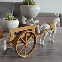 wagon-with-mule.png Файл STL Mula con carreta para suculentas・3D-печатная модель для загрузки
