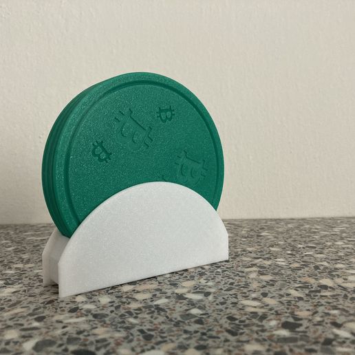 BITCOIN beer coaster (type-1+2+3+Holder) 3D model
