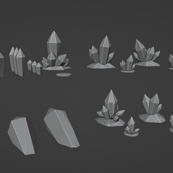crystalspreview.png 3D file Crystal Terrain Set・3D print object to download